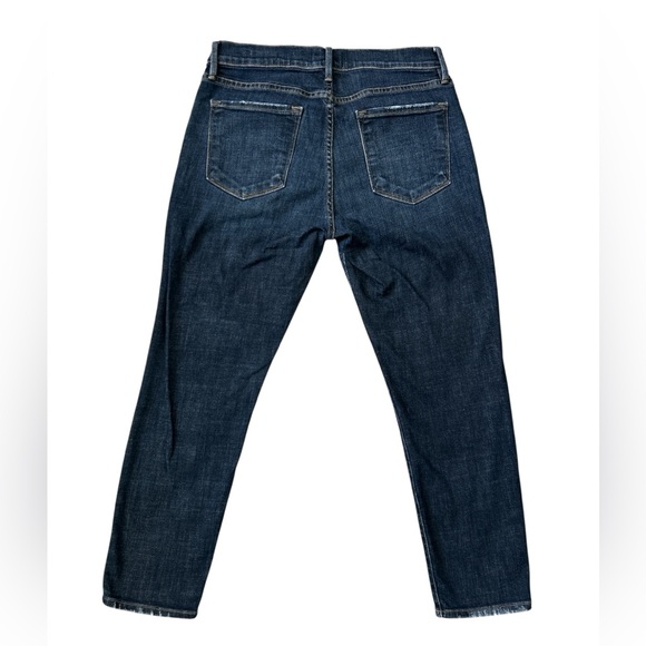FRAME Le Garçon Crop Distressed Jeans Dark Wash Women’s 27 - Picture 4 of 6